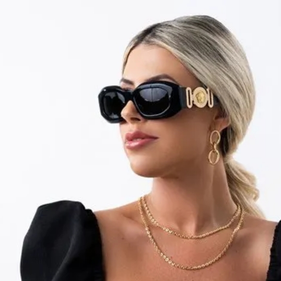 NEW VERSACE UNISEX SUNGLASSES VE4425U GB1/87 MOD VE4425U BLACK - Picture 1 of 12